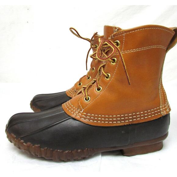 Vintage LL Bean Maine hunting shoe women's size 7 brown duck boots - Picture 4 of 12